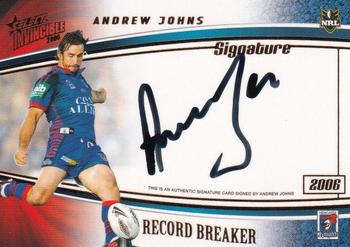 2006 Select Invincible - Signature #RBS1 Andrew Johns Front